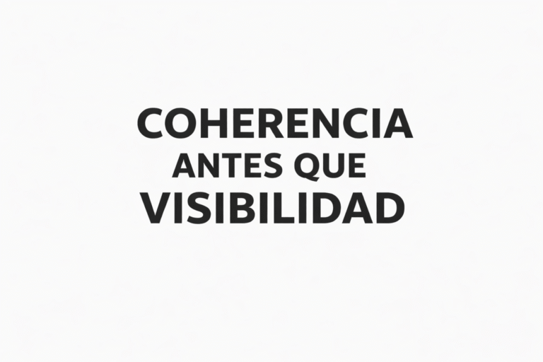 Coherencia antes que visibilidad
